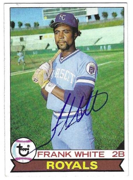 Autographed FRANK WHITE Kansas City Royals 1979 Topps Card