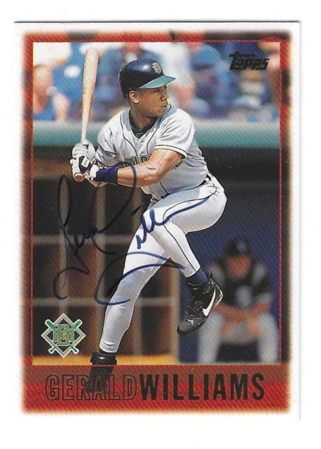 Autographed 1997 Topps GERALD WILLIAMS Milwaukee Brewers card #287