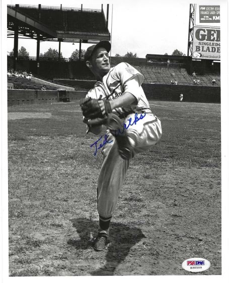 AUTOGRAPHED TED WILKS 8X10 St. Louis Cardinals photo PSA/DNA Hologram