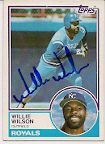 Autographed WILLIE WILSON 1983 TOPPS Card