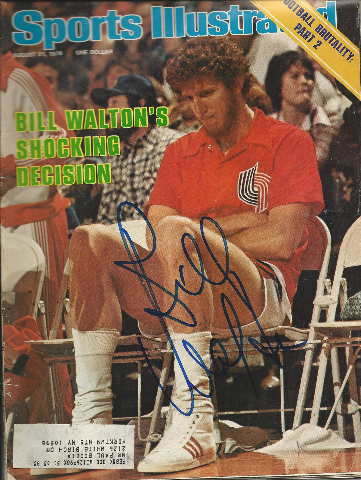 Autographed Bill Walton   Sports Illustrated Magazine