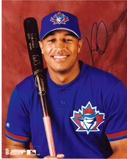 SIGNED photo VERNON WELLS #5 Toronto Blue Jays