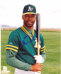 AUTOGRAPHED SIGNED photo WILLIE WILSON #3 Oakland A's