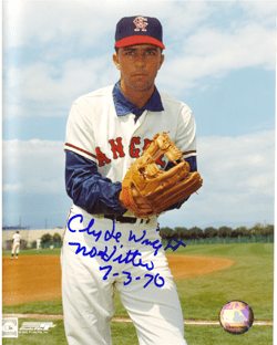 AUTOGRAPHED CLYDE WRIGHT 8x10 California Angels Photo