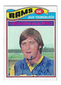JACK YOUNGBLOOD Los Angeles Rams Autographed 1977 Topps Card
