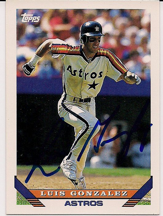 Autographed  LUIS GONZALEZ 1993 Topps Card
