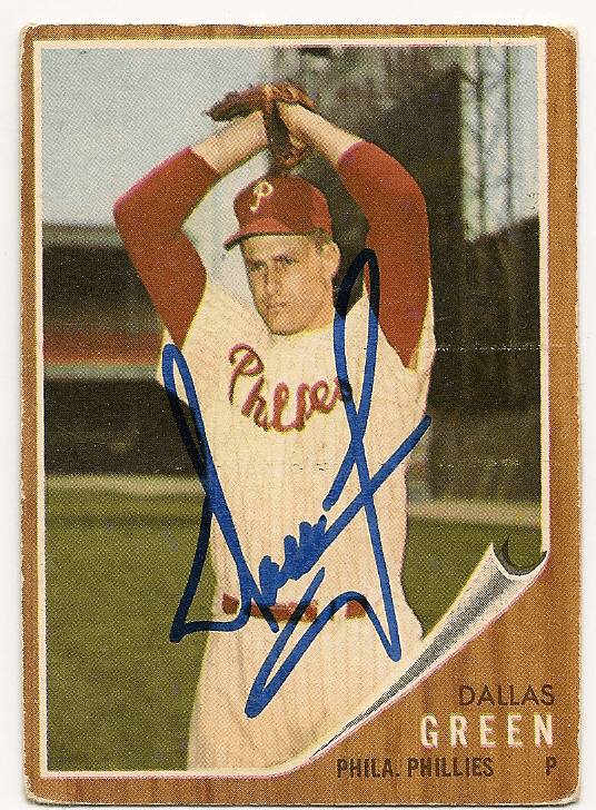 Autographed DALLAS GREEN 1962 Topps Card