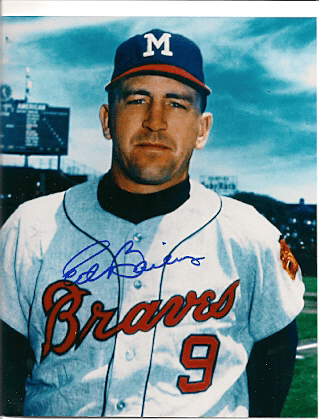AUTOGRAPHED  photo ED BAILEY Milwaukee Braves