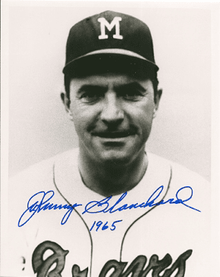 AUTOGRAPHED  photo JOHNNY BLANCHARD Atlanta Braves