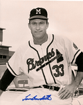 AUTOGRAPHED  LOU BURDETTE 8x10 Milwaukee Braves Photo