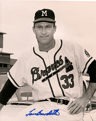 AUTOGRAPHED  LOU BURDETTE 8x10 Milwaukee Braves Photo