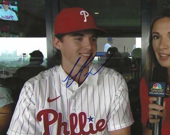 AUTOGRAPHED AIDAN MILLER 8x10 Philadelphia Phillies Photo