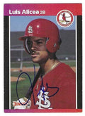 Autographed LUIS ALICEA St. Louis Cardinals 1989 Donruss Card
