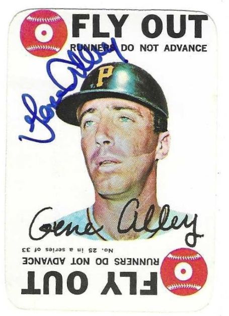 Autographed GENE ALLEY Pittsburgh Pirates 1968 Topps Game Card
