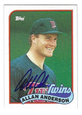 Autographed ALLAN ANDERSON Minnesota Twins 1989 Topps Card