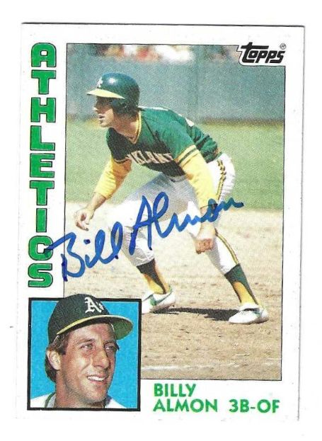 Autographed BILL ALMON Oakland A's 1984 Topps Card