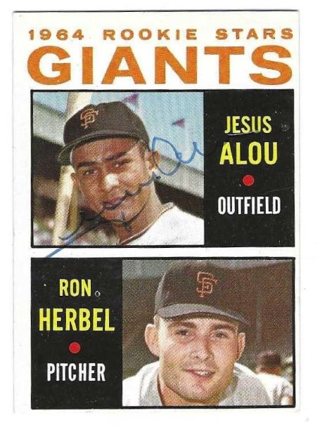 Autographed JESUS ALOU San Francisco Giants 1964 Topps Card