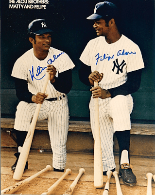AUTOGRAPHED FELIPE and MATTY ALOU 8x10 New York Yankees Photo