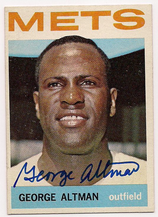 Autographed GEORGE ALTMAN New York Mets 1964 Topps Card