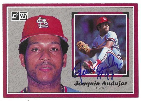 Autographed Joaquin Andujar Cardinals 1983 DONRUSS Action All Star Card #27