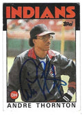 Autographed ANDRE THORNTON Cleveland Indians 1986 Topps Card