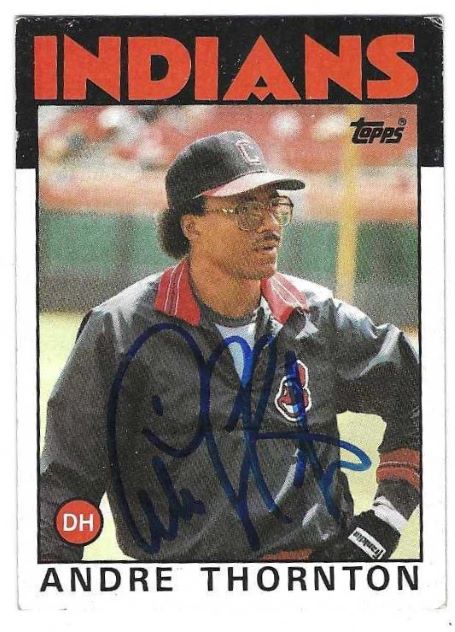 Autographed ANDRE THORNTON Cleveland Indians 1986 Topps Card