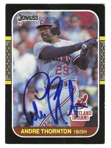 Autographed ANDRE THORNTON Cleveland Indians 1987 Donruss Card