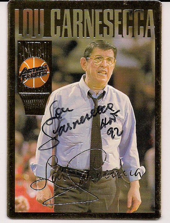 Autographed 1994 Action Packed LOU CARNESECCA card