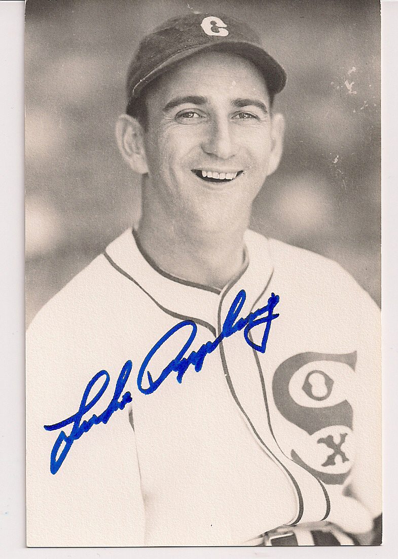 Autographed Luke Appling BW Rowe Post Card
