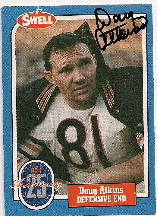 Autographed DOUG ATKINS 1988 Swell Football Card