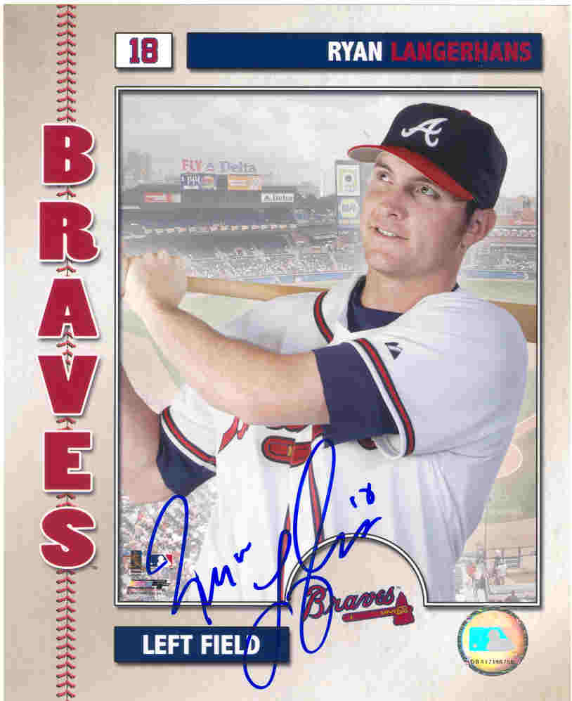 AUTOGRAPHED SIGNED photo RYAN LANGERHANS Atlanta Braves
