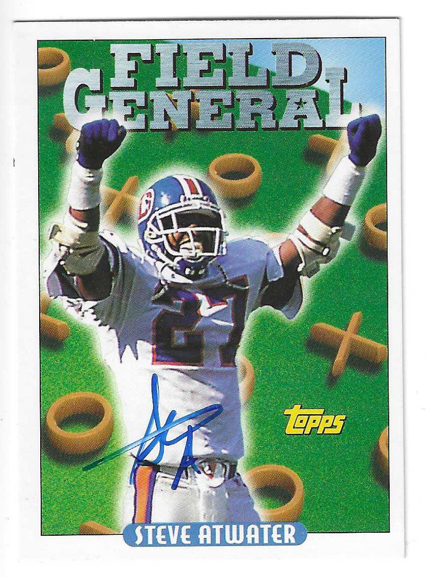 Autographed STEVE ATWATER Denver Broncos 1993 Topps card #292