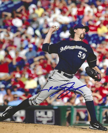 Autographed JOHN AXFORD 8X10 Milwaukee Brewers Photo