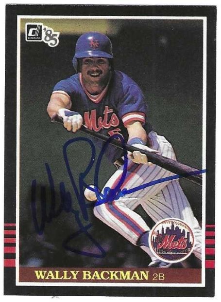 Autographed WALLY BACKMAN New York Mets 1985 Donruss Baseball Card