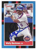 Autographed WALLY BACKMAN New York Mets 1988 Donruss Baseball Card