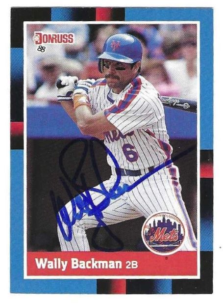 Autographed WALLY BACKMAN New York Mets 1988 Donruss Baseball Card