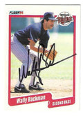 Autographed WALLY BACKMAN Minnesota Twins 1990 Fleer Card