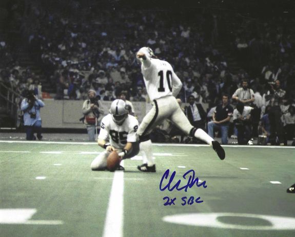 Autographed CHRIS BAHR "2X SBC" 8X10 Oakland Raiders photo
