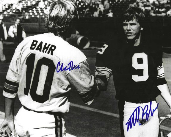 AUTOGRAPHED CHRIS BAHR Cincinnati Bengals and MATT BAHR Pittsburgh Steelers 8x10 Photo
