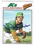 Autographed STAN BAHNSEN Oakland A's 1977 Topps Card
