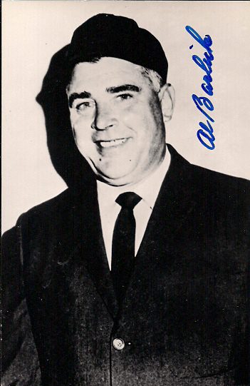 Autographed AL BARLICK BxW Rowe Post Card