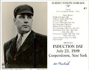 Autographed AL BARLICK HOF Induction Day Card