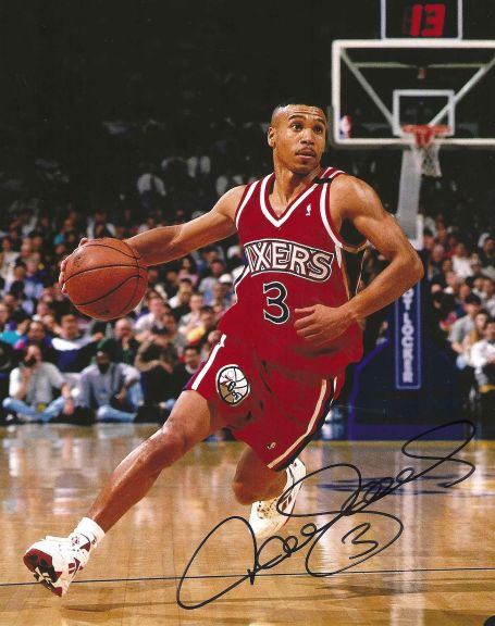 Autographed DANA BARROS 8x10 Philadelphia 76ers Photo