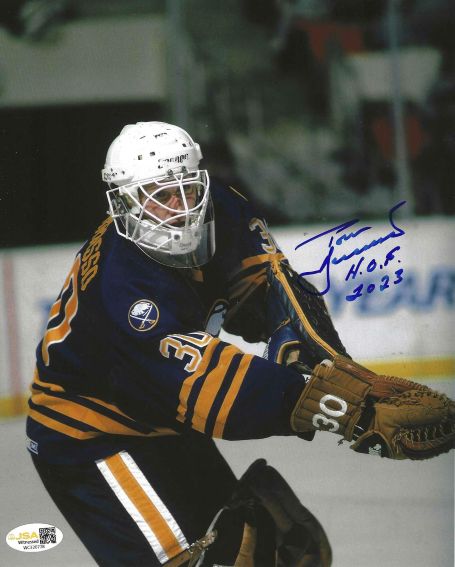 Autographed  TOM BARRASSO "HOF 2023" 8X10 Buffalo Sabres Photo JSA
