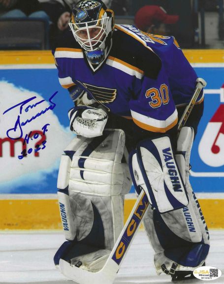 Autographed TOM BARRASSO "HOF 2023" 8x10 St. Louis Blues Photo JSA