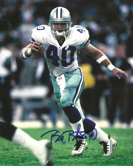 Autographed Bill Bates Dallas Cowboys 8X10 photo