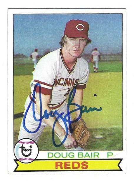 Autographed DOUG BAIR Cincinnati Reds 1979 Topps Card