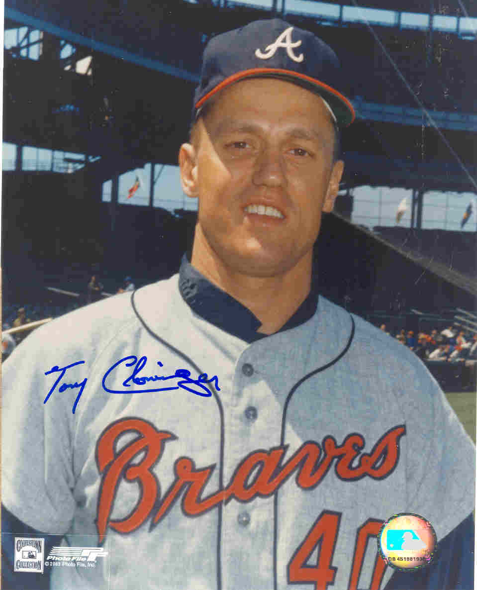 AUTOGRAPHED TONY CLONINGER 8X10 Atlanta Braves Photo