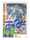 Autographed JIM BEATTIE Seattle Mariners 1984 Topps Card
