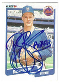 Autographed BLAINE BEATTY New York Mets 1990 Fleer Card